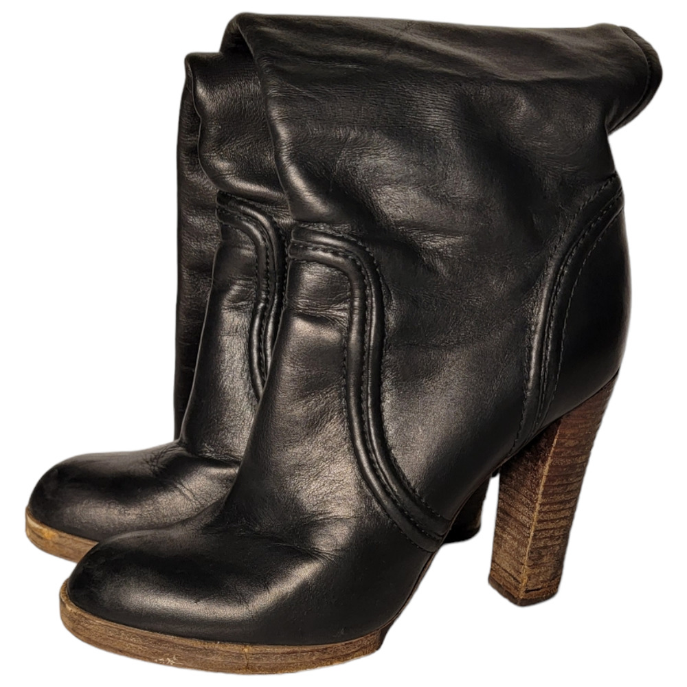 Michael Kors Black Leather Tall Boots Knee High Riding Boots Size 6.5 - Picture 4 of 7